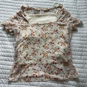 Girls floral shirt with attached tank top